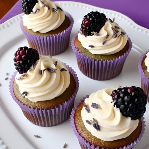 Blackberry Lavender Cheesecake Cupcakes