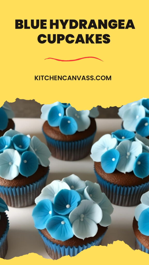 Blue Hydrangea Cupcakes