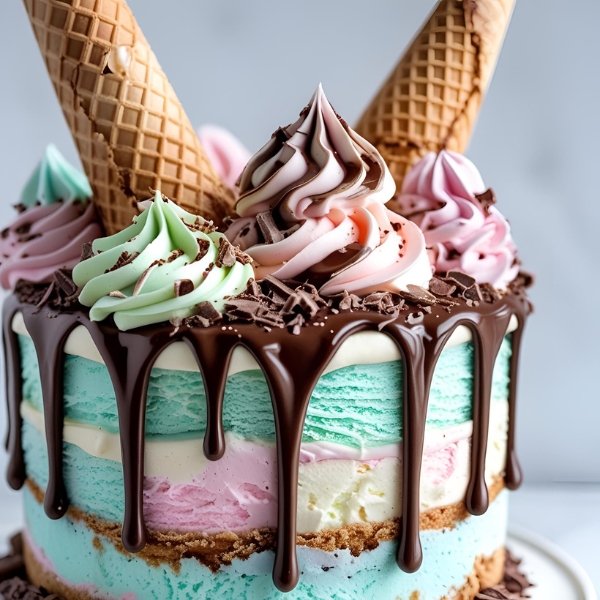 ice cream cone drip cake