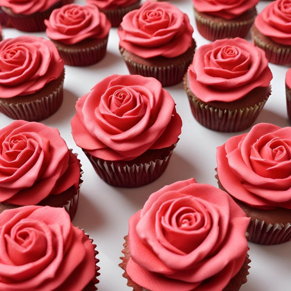 red rose cupcakes