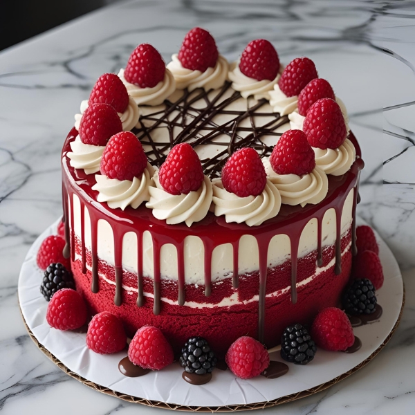red drip cake