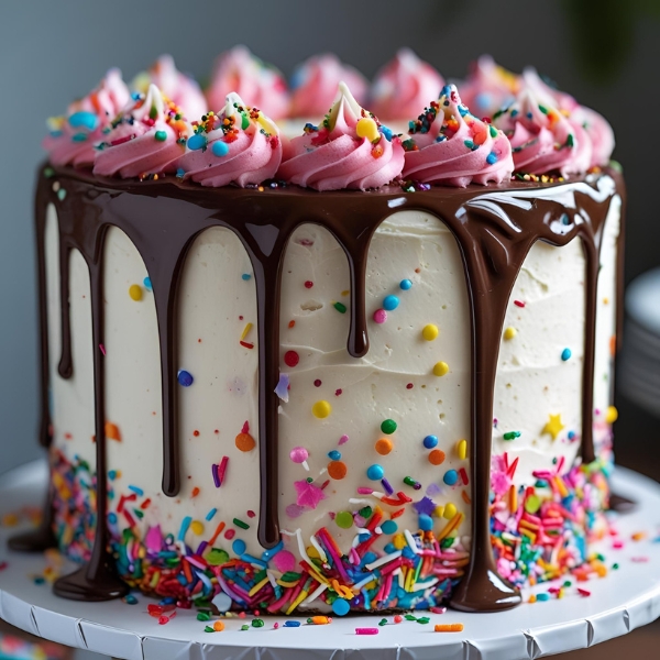confetti drip cake