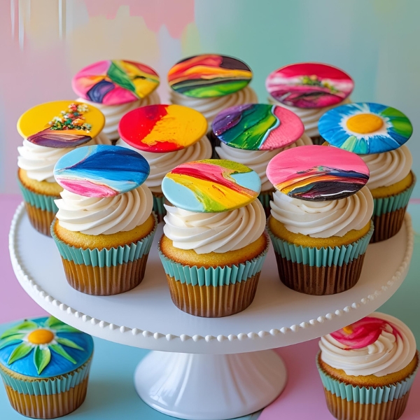 art themed cupcakes