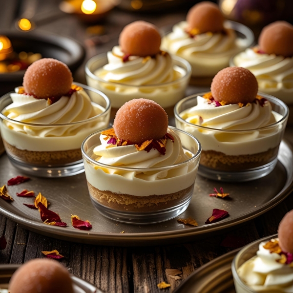 Gulab Jamun Cheesecake Cups