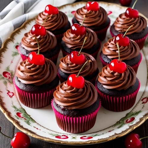Chocolate Cherry Cordial Cupcakes