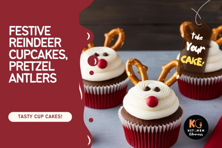Festive Reindeer Cupcakes with Pretzel Antlers (Holiday Favorite!)