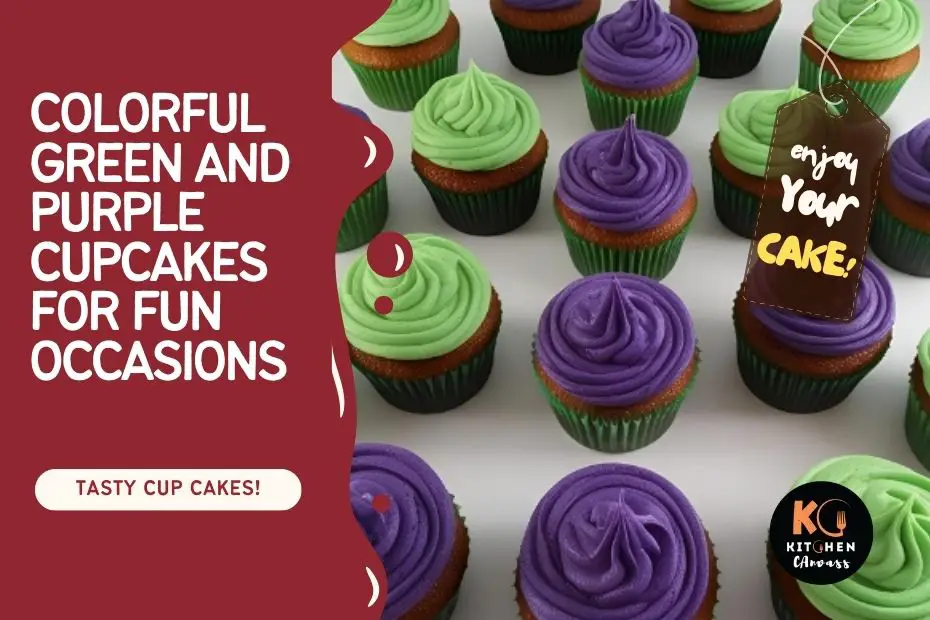 Green and Purple Cupcakes