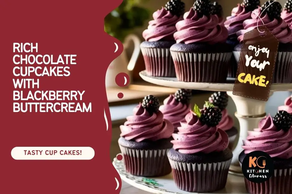 Chocolate Cupcakes with Blackberry Buttercream