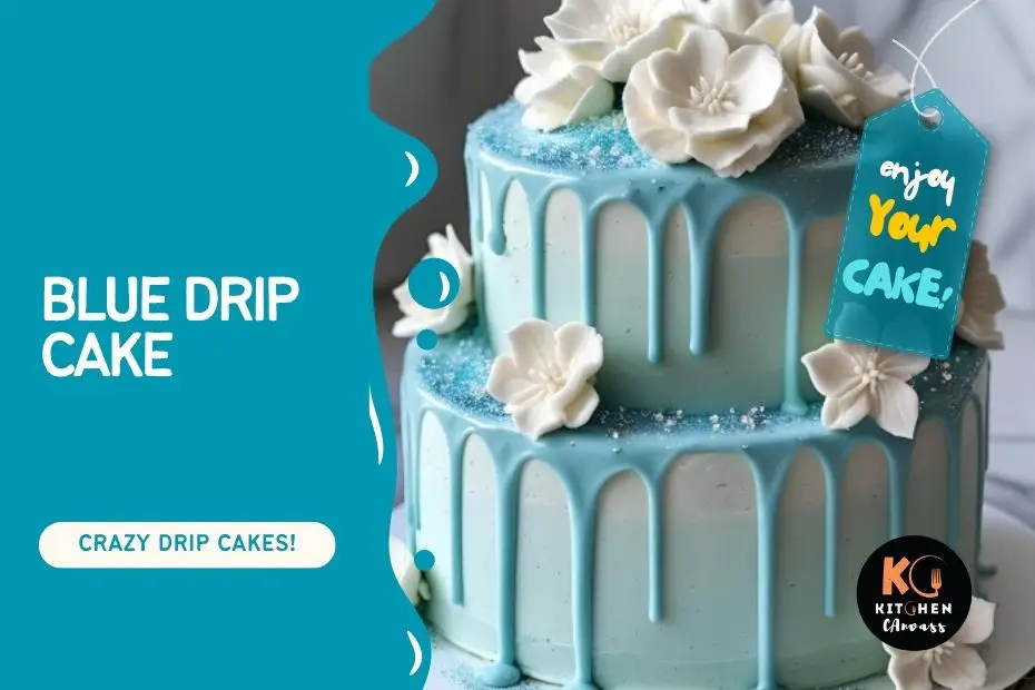 blue drip cake