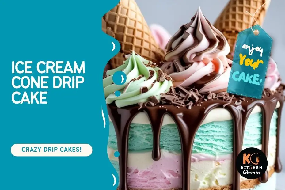 ice cream cone drip cake