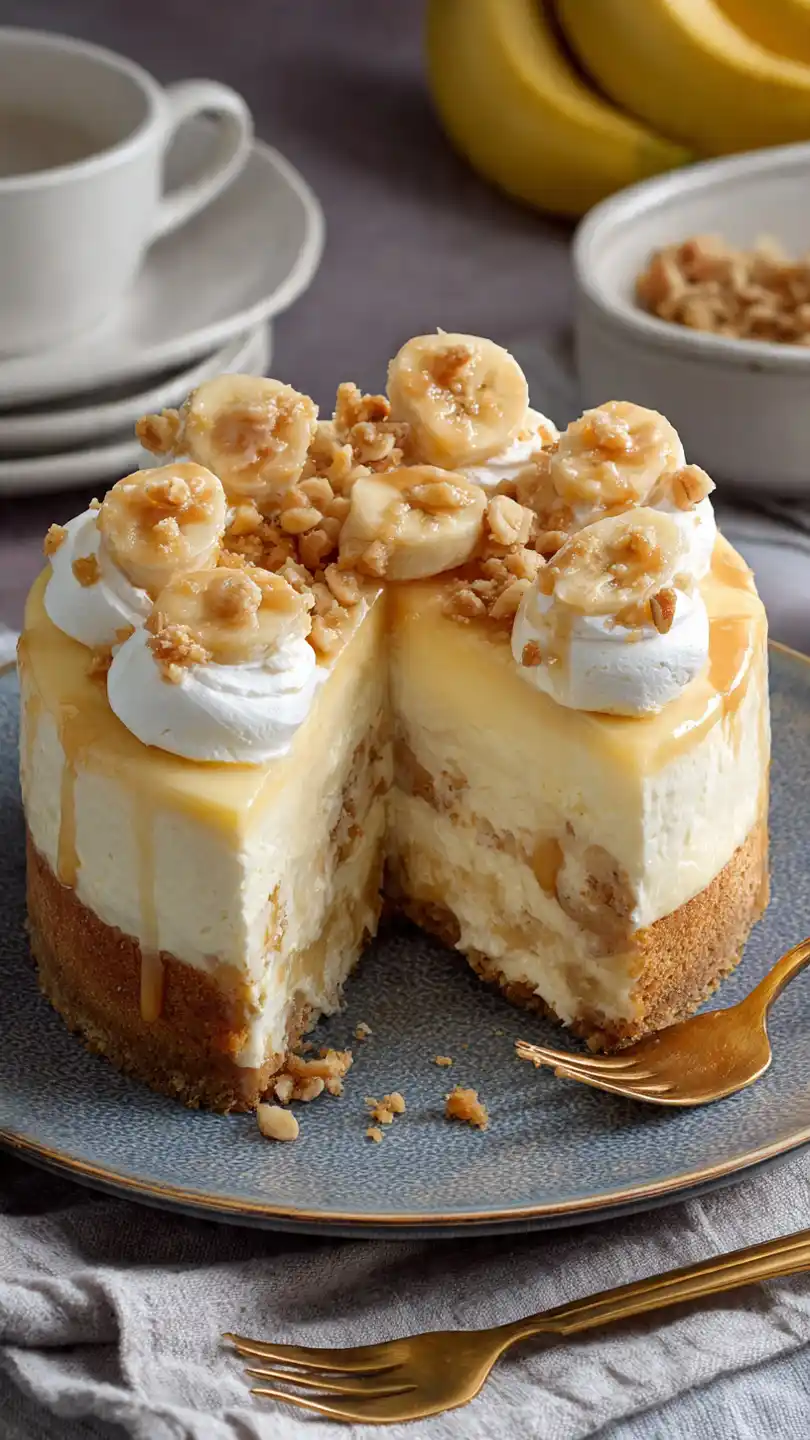 Banana Pudding Cheesecake pudding layer & topping
