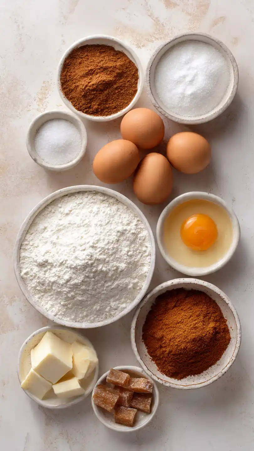 Brown Sugar Caramel Pound Cake baking Ingredients

