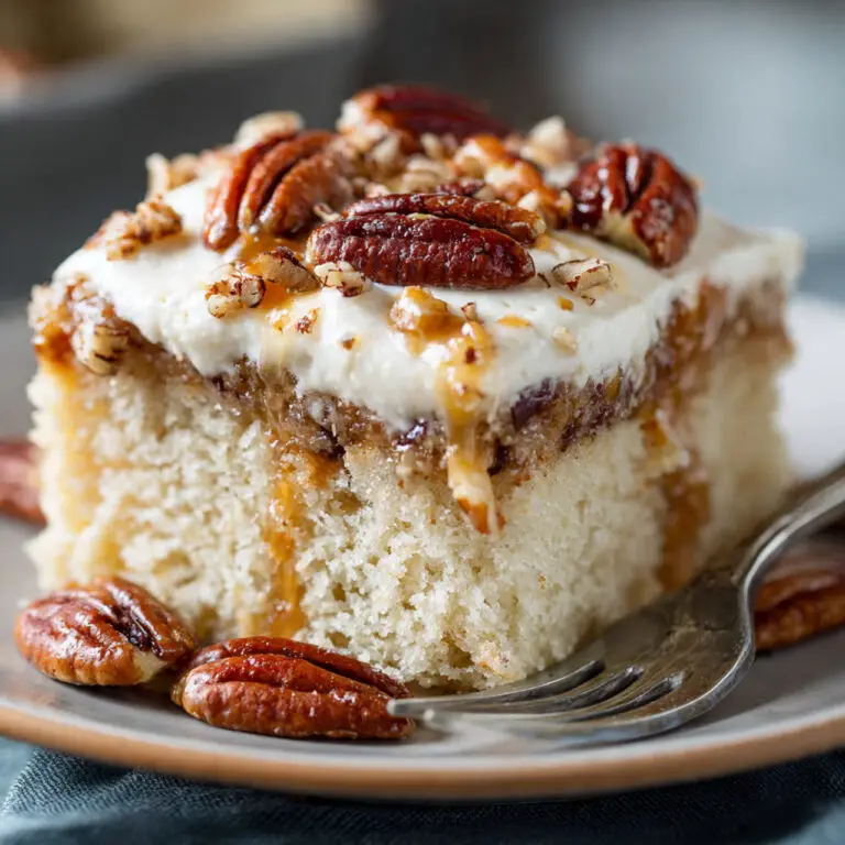 Butter Pecan Poke Cake with Cream Cheese Frosting Twist